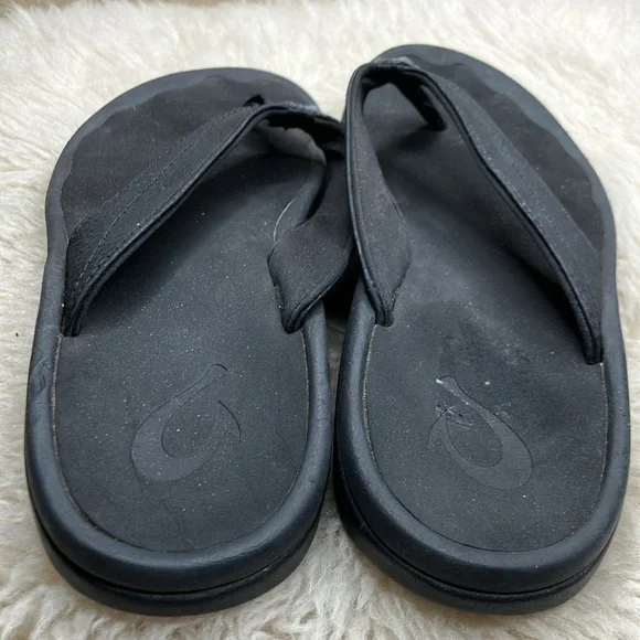 Olukai Ohana Women’s Black Flip Flop Sandals - Picture 2 of 4